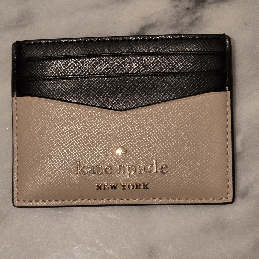 Kate Spade Black and Tan Card Holder EUC